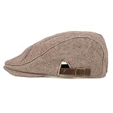 Leegoal Women Plain Color Tweed Cotton Newsboy Beret Cap Hat