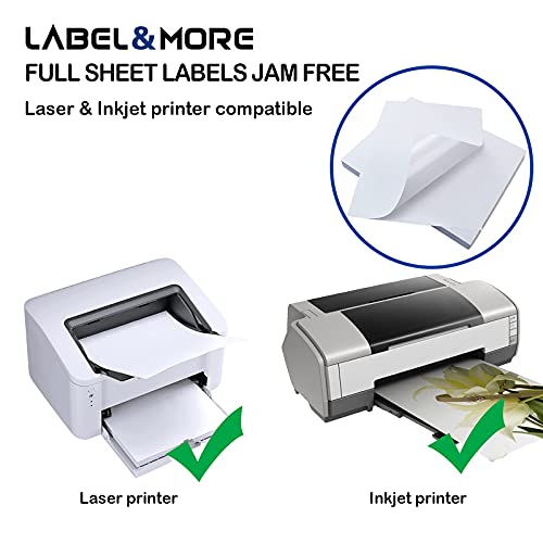 Full Sheet Labels for Laser and Inkjet Printer 8.5x11" Labels Full
