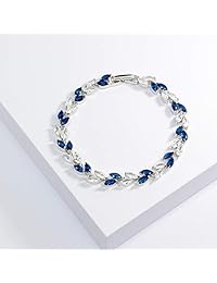 Me&Hz Crystal Tennis Bracelet Cubic Zirconia Birthstone Cz Bracelets Crystal Wedding Jewelry Bracelets for Women Girls