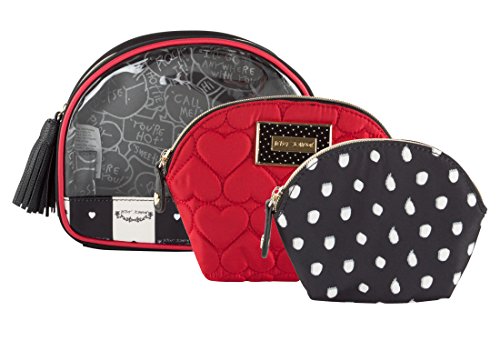 Betsey Johnson Shell 3 Piece Cosmetic Case Set - Red