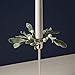 LampLust Christmas Candle Rings Wreaths 3 Inch Center, Set of 4, Frosted Mistletoe Mini Wreath with Pearl Beads, Fits Standard Tapers, Candle Rings for Tapers, Christmas Table Decor, Holiday Decor