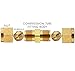 HMK Sales Brass Compression Tube Fitting, Union, Brake Line Adapter, Tube OD 1/4