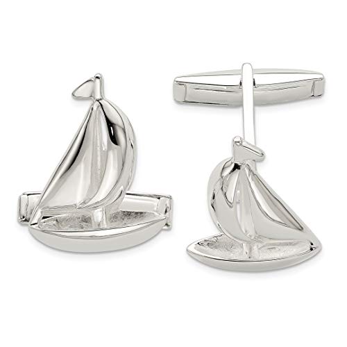 ICE CARATS 925 Sterling Silver Sail Boat Cuff Links Mens Cufflinks Link Fine Jewelry Dad Mens Gift Set