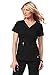 KOI Women's Katelyn Easy-fit Mock-wrap Scrub Top with Adjustable Side Tie, Black, Medium
