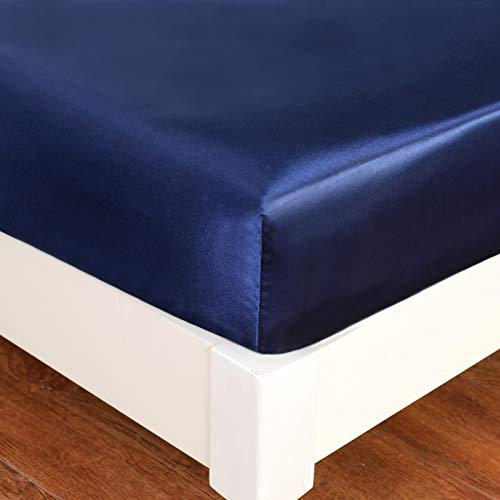 HollyHOME Silky Soft Luxury 4 Piece Deep Pocket King Satin Sheet Set