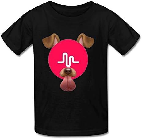 Justfly Little Boys Girls Musically Dog Cotton Short-Sleeve Crew Neck T-shirt XL Black