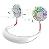 Wearable-Neck-Fan-Handsfree-Mini-USB-Fan-Rechargeable-Portable-Personal-Fan-Desk-Fan-Necklace-Fan-with-Dual-Wind-Head-3-Speeds-LED-Light-for-Traveling-Sport-Outdoor-Camping-Office-Room-White Wearable Neck Fan, Handsfree Mini USB Fan Rechargeable Portable Personal Fan, Desk Fan, Necklace Fan with Dual Wind Head…