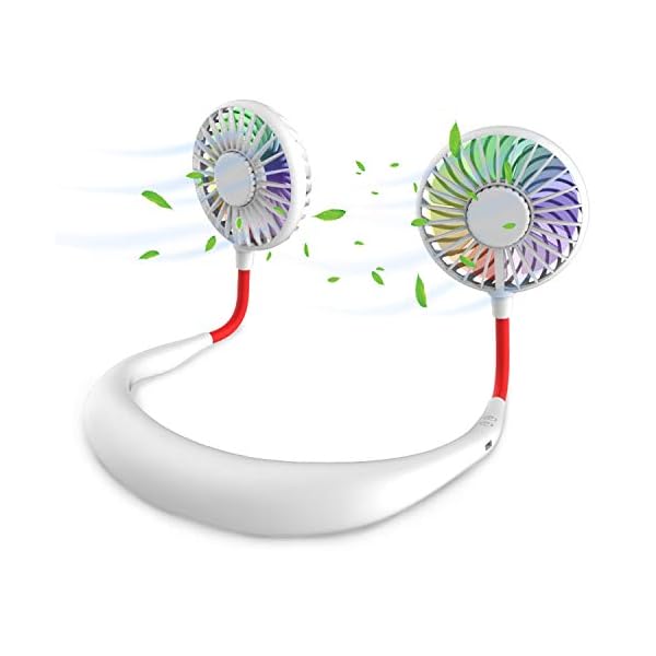 Wearable-Neck-Fan-Handsfree-Mini-USB-Fan-Rechargeable-Portable-Personal-Fan-Desk-Fan-Necklace-Fan-with-Dual-Wind-Head-3-Speeds-LED-Light-for-Traveling-Sport-Outdoor-Camping-Office-Room-White Wearable Neck Fan, Handsfree Mini USB Fan Rechargeable Portable Personal Fan, Desk Fan, Necklace Fan with Dual Wind Head…