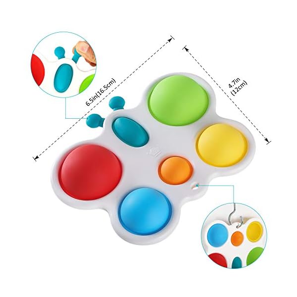 Anpole Baby Simple Sensory Toys, Silicone Flipping Butterfly Board for Toddler Early Educational Toy Fidget Toy, Baby…