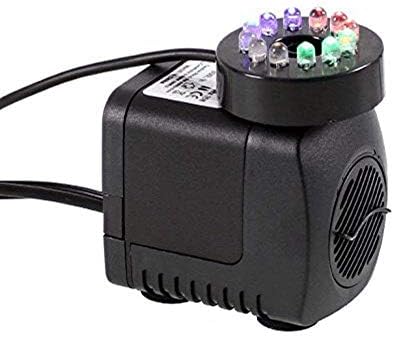 IRISH Submersible Water Pump with 12 LED Light for Indoor Fountain, Pool, Garden, Pond, Fish Tank, Aquarium, Hydroponic, Statuary