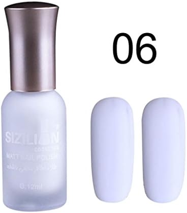 Beikoard Nail Art Tool, Matte Nail Polish 12ml Matte Dull Nail Polish Fast Dry Long Lasting Nail Art Matte Nail Polish Gel Nail Art Lacquer Pure Color Manicure (F2)