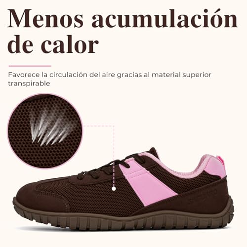 SAGUARO Mujer Zapatillas Barefoot Calzado Minimalista Barefoot Shoes con Puntera Ancha para Uso Diario, Talla 35-43