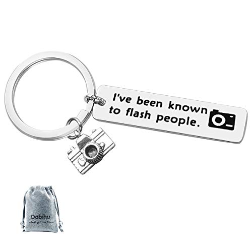 Photographer Inspirational Keychains Camera Charm Gift Wanderlust Gift for Photographer Lover Keyring - I've been known to flash people. I Love Photography