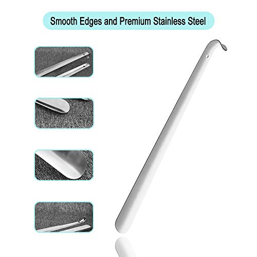 Metal Shoe Horn - Extra Long Handled Shoe Horn - 16.5" Heavy Duty Stainless Steel Shoehorns for Men, Women, Kids, Seniors, Pregnancy, Disabled, Back Pain, Arthritis, Sciatica, Boots, Dress, Sneakers - Thumbnail 4