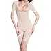 Shymay Women's Full Body Shaper Thigh Slimmer Firm Control Shapewear Bodysuit, Nude, Large