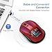VicTsing Wireless Mouse for Laptop, 2.4G Mobile Computer Cordless Mouse with Nano Receiver, Power ON-Off Switch, 3 Adjustable DPI Levels, 12-Month Battery Life for PC, Notebook- Red