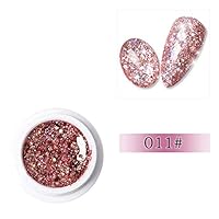 DAGEDA Holographic Glitter Nail Gel Polish, Super Shiny Mineral Color Nail Glue, Soak Off UV LED Super Platinum Nail Polish Nail Gel for Nail Art Salon(8ml, 011#)