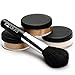 iQ Natural Mineral Makeup Starter Kit – Powder Brush, 2 Mineral Foundation Shades, Setting Veil, for Flawless Bare Looking Skin, 4 Piece Full Size Set