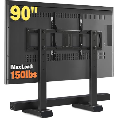 Universal Tabletop TV Stand Legs for 55-90 inch LCD LED OLED 4K Plasma TVs, Modern TV Stand with Mount, Height Adjustable TV Mount Stand with Cable Management, Holds up to 150 lbs