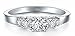 BORUO 925 Sterling Silver Ring, Cubic Zirconia CZ Eternity Engagement Wedding Band Ring
