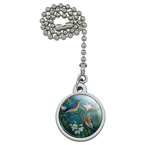 Graphics and More Eastern Bluebirds Blue Birds Thrush Ceiling Fan and Light Pull Chain