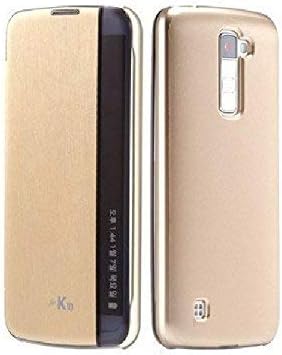 Azzil Flip Cover Window Flip Quick View Sensor Case for LG Stylus 2 Plus [Gold]