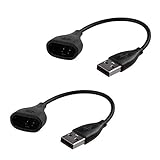 ZSZCXD 2Pcs Black Replacement USB Charger Charging Cable Cord for Fitbit One Band Wireless Activity Bracelet(12cm)