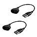 ZSZCXD 2Pcs Black Replacement USB Charger Charging Cable Cord for Fitbit One Band Wireless Activity Bracelet(12cm)