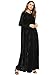 MakeMeChic Women's Elegant Long Sleeve Velvet Loose Maxi Dress Black M