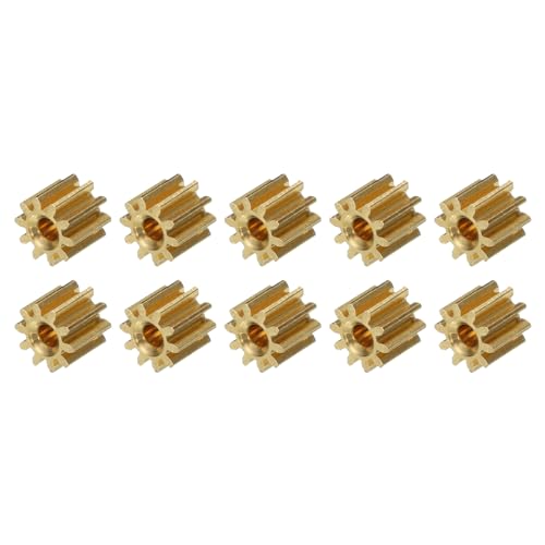 MECCANIXITY 10Pcs Copper Gears 10 Teeth Copper Gears Model 92AA Reduction Gear for RC Car Model DIY Robot,Gold Module 0.5