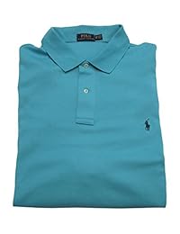 Ralph Lauren Playera tipo polo entrelazada grande y alta para hombre, logotipo de Pony, ajuste clásico