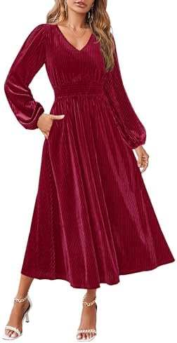 twist front long sleeve velvet fit & flare dress Twist Front Long Sleeve Velvet Fit & Flare Dress (Women)