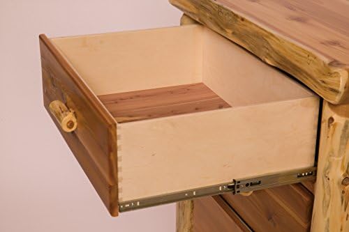 Fireside Lodge Furniture Cedar Hand Crafted Five Drawer Chest, Traditional Cedar, Premium Line
