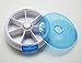 Meta-U Round Plastic 7 Days Rotating Pills Dispenser Box (Blue)