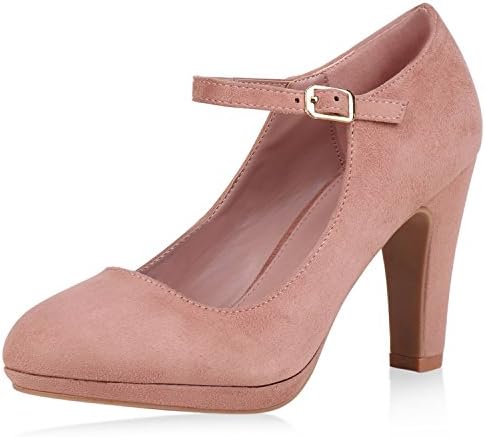 SCARPE VITA Women Pumps Mary Janes with Block Heel