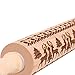 Embossed Wooden Rolling Pins Engraved Embossing Wood Roller Pin with Patterns for Baking Cookies