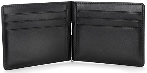 LEABAGS Scranton genuine calfskin leather wallet in vintage style - Black