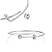 SHUHONEY 10pcs Expandable Wire Blank Bangle Bracelet for DIY Jewelry Making, Stainless Steel Tone 65mm Cage Bracelet for Women