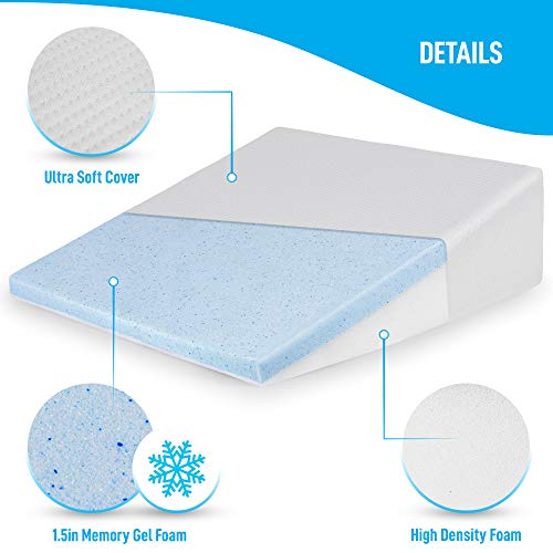 Healthex Bed Wedge Pillow Acid Reflux, Heartburn, Snoring Ultra