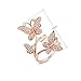 Bella Lotus Delicate Butterflies 18k Rose Gold Plated CZ Diamond Women Party Rings, 3 Colors