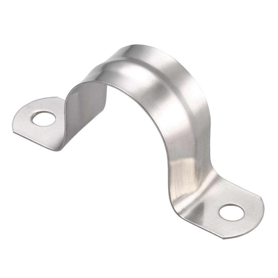 Unifizz 32mm(1.3") Rigid Pipe Strap 2 Holes U Bracket Cable Clamp, 304 Stainless Steel Tension Tube Clip Conduit Clamp Hanger 20pcs