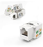 CableCreation RJ45-Koppler 5-Pack Cat6 / RJ45 Keystone Modulverbinder, rj45 Kupplung, Weiß