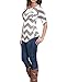 Bluetime Women's Casual Batwing Sleeve Chevron Print Blouse Tops (XL, 2 Khaki)