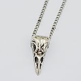 Bird Skull Necklace - Silver Bird Skull Necklace Crow Skull Pendant Real Raven Skull Charm Jewelry Gothic Silver Bird Necklace Charm