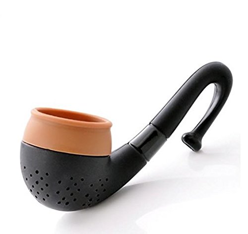 Silicone Tea Infuser Strainer - Loose Leaf Tea Diffuser (Tobacco Pipe) - Thumbnail 3
