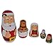 BestPysanky Santa, Mrs. Claus, Reindeer, Elf Wooden Nesting Dolls 6 Inches