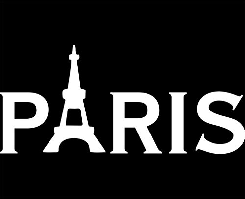 Paris - 8 1/2"x 3 3/4" - Vinyl Die Cut Decal / Bumper Sticker For Windows, Trucks, Cars, Laptops, Macbooks, Etc.