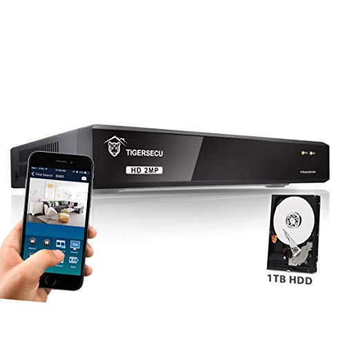 TIGERSECU Full HD 1080P 8-Channel DVR CCTV Video Security Recording System with 1TB Hard Drive (Cameras Not Included) (Certified Refurbished)