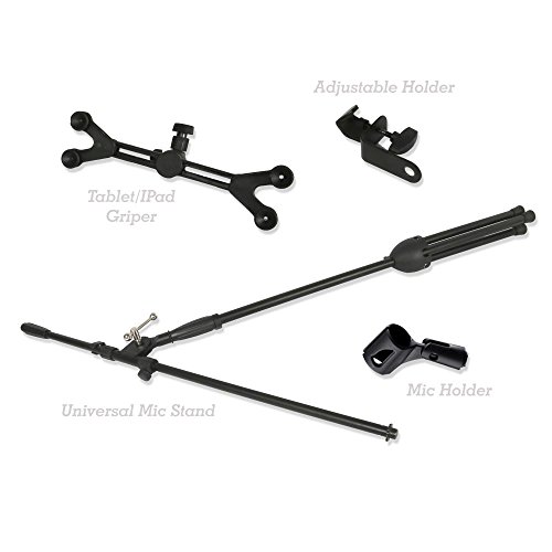 PYLE-PRO PMKSPAD1 Multimedia Microphone Stand With Adapter for iPad 2 (Adjustable for Compatibility w/iPad 1)