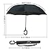Windproof Double Layer Inverted Umbrella By Brellax - Inside Out Reversible, Folding Umbrella For UV & Rain Protection - C Shape Hands Free Handle - For Car Use - With Carrying Bag